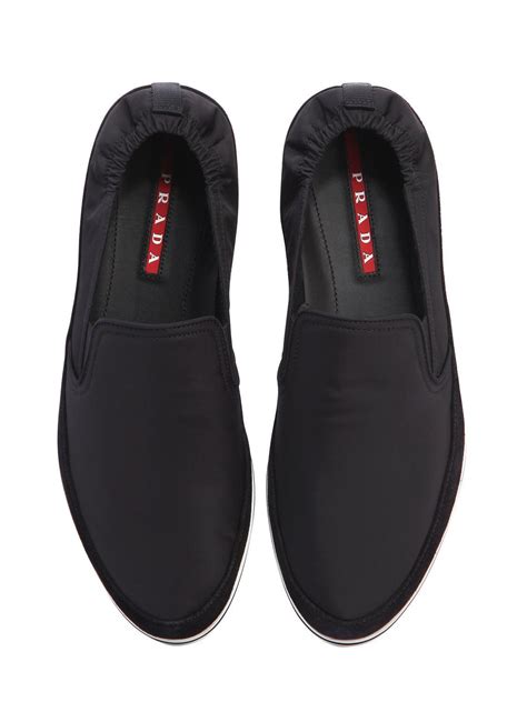 mens black prada shoes|prada men's slip on shoes.